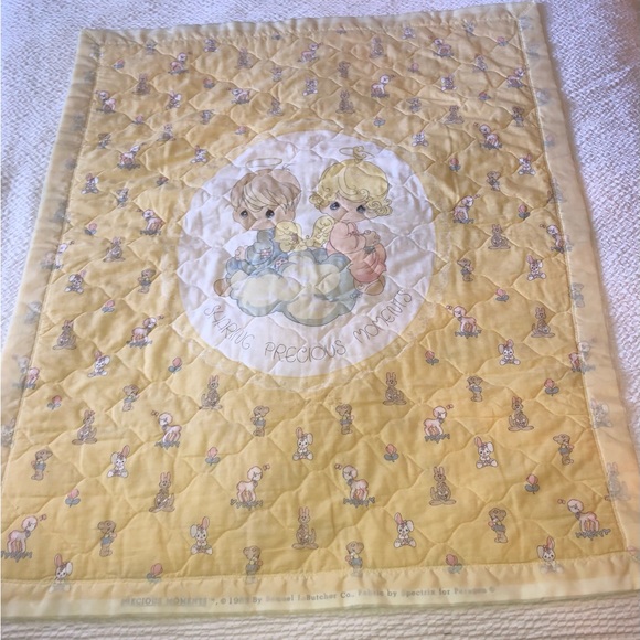 Precious Moments Other - Precious Moments Yellow Baby Quilt Handmade 42 X 34 Reversable